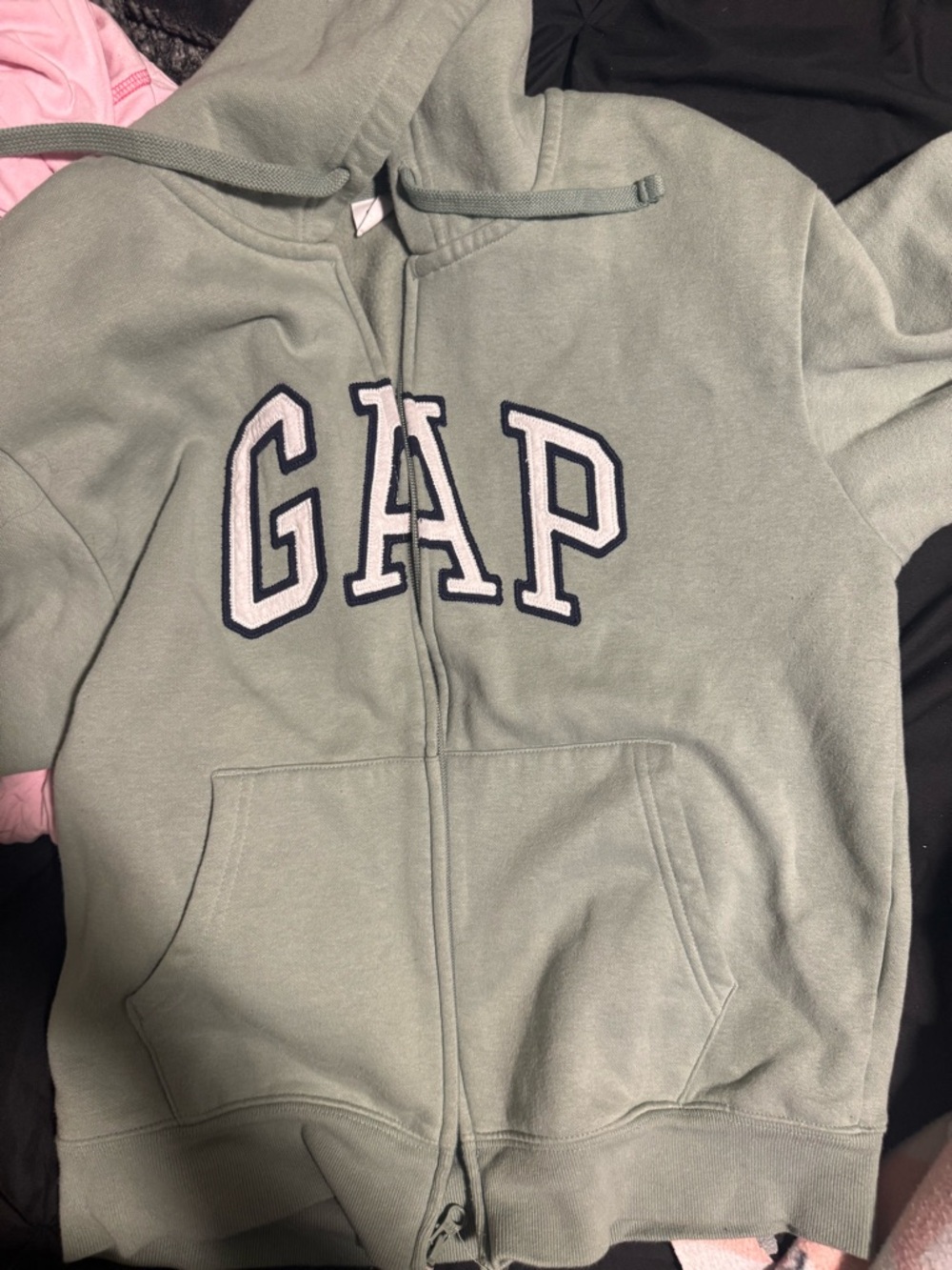 GAP Kids Sage Green Full-Zip Hoodie with Logo